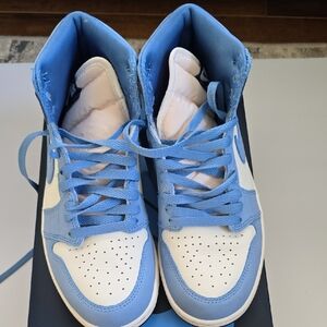 Jordan Blue and White High-Top Sneakers